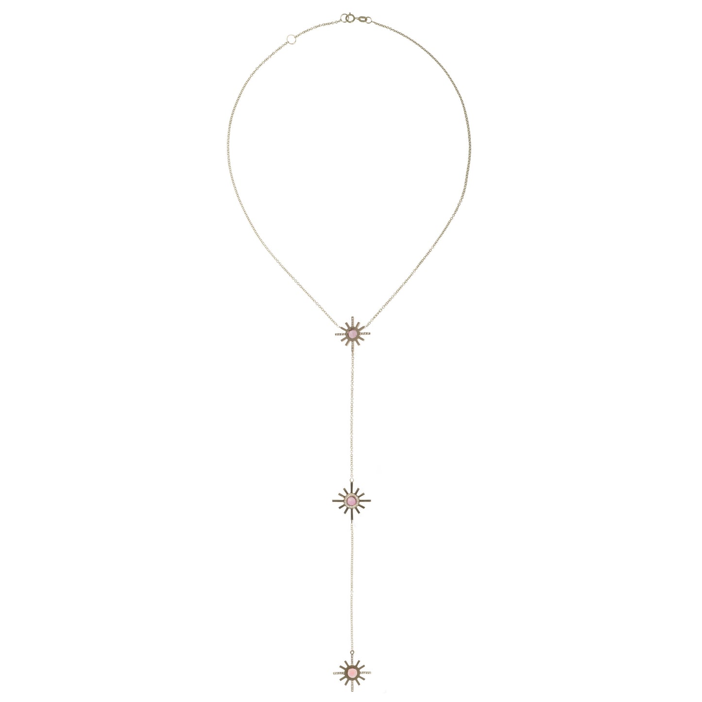 Pink Tourmaline and Pave Diamond Reversible Necklace