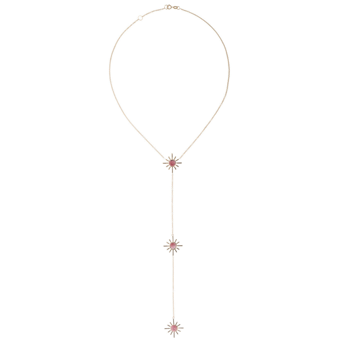 Pink Tourmaline and Pave Diamond Reversible Necklace
