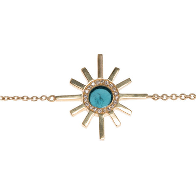Amaya Jones Blue Tourmaline and Pave Diamond Triple Sun Necklace