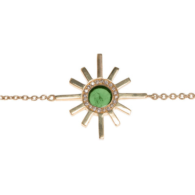 Green Tourmaline and Pave Diamond Reversible Necklace