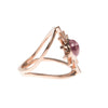Pink Tourmaline Double Band Sun Ring