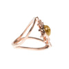 Yellow Tourmaline Double Band Sun Ring
