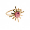 Pink Tourmaline Single Band Sun Ring