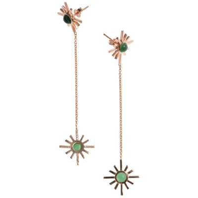 Green Tourmaline and Pave Diamond Reversible Earring