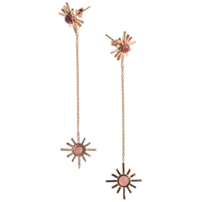 Pink Tourmaline and Pave Diamond Reversible Earring