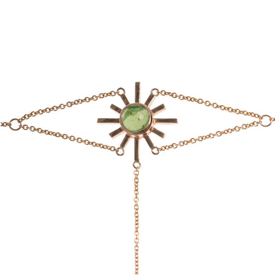Green Tourmaline Sun Hand Chain