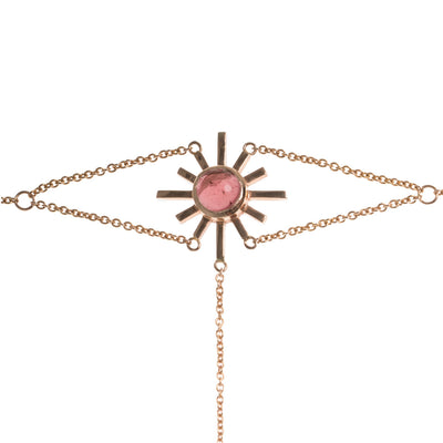 Pink Tourmaline Sun Hand Chain
