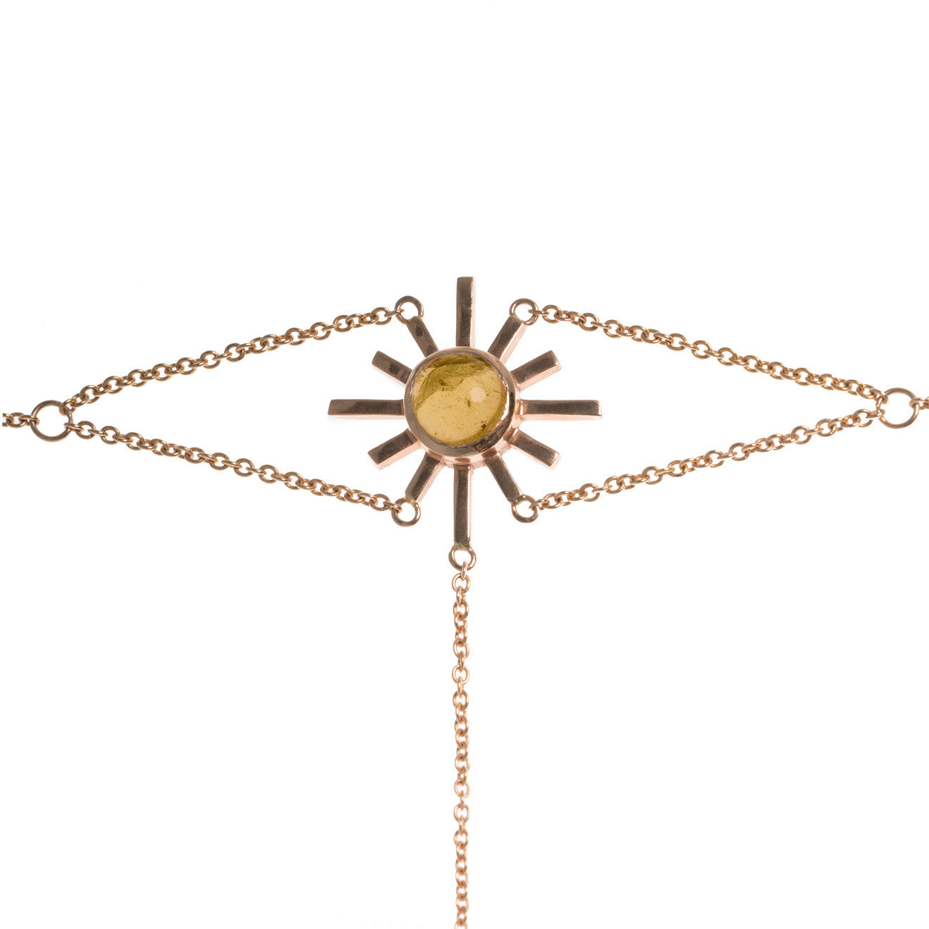 Yellow Tourmaline Sun Hand Chain