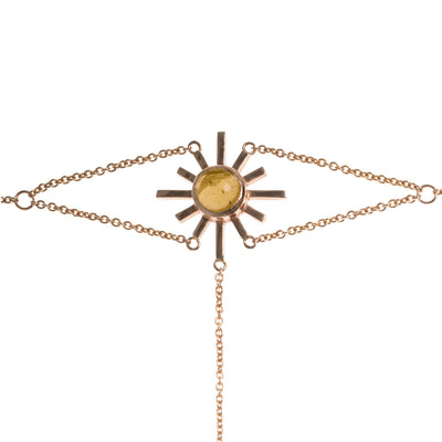 Yellow Tourmaline Sun Hand Chain