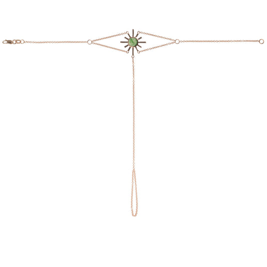 Green Tourmaline Sun Hand Chain