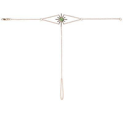 Green Tourmaline Sun Hand Chain