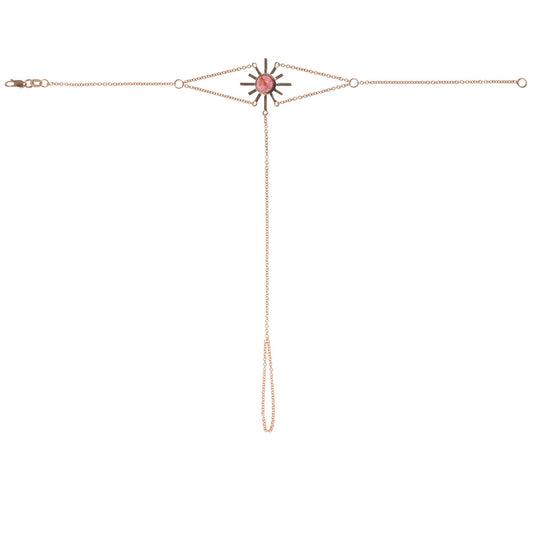 Pink Tourmaline Sun Hand Chain