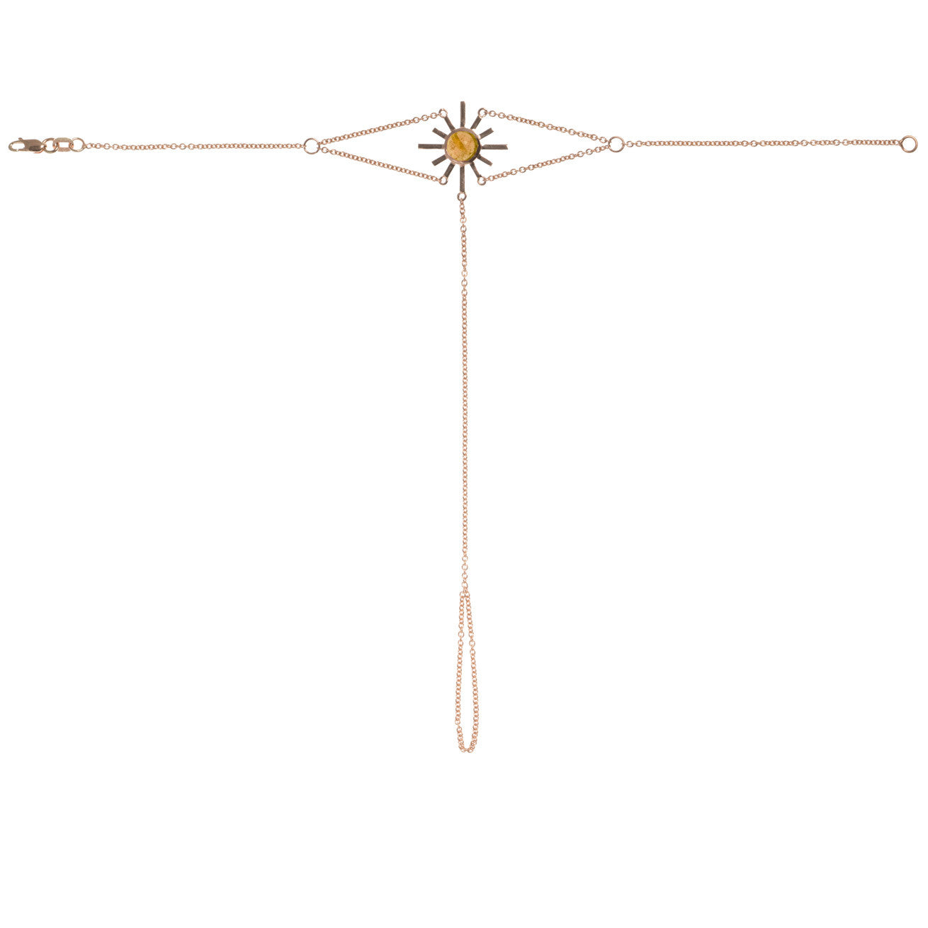 Yellow Tourmaline Sun Hand Chain