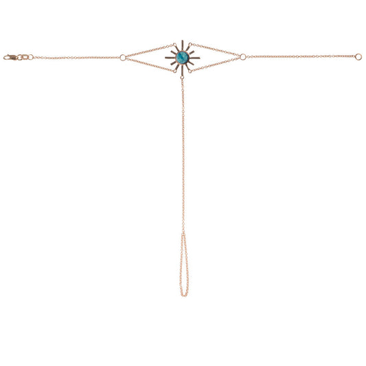 Amaya Jones Blue Tourmaline Sun Hand Chain