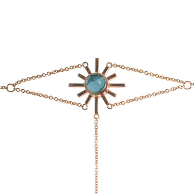 Amaya Jones Blue Tourmaline Sun Hand Chain
