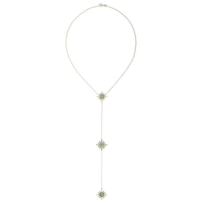 Green Tourmaline and Pave Diamond Reversible Necklace