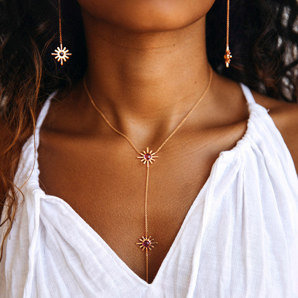 Pink Tourmaline and Pave Diamond Reversible Necklace